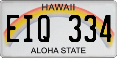 HI license plate EIQ334