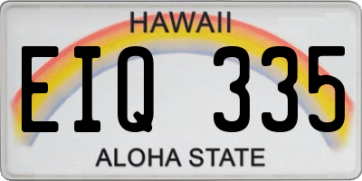 HI license plate EIQ335
