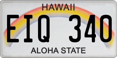HI license plate EIQ340