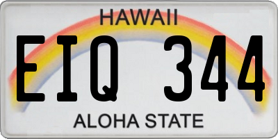 HI license plate EIQ344