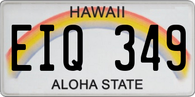 HI license plate EIQ349