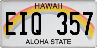 HI license plate EIQ357