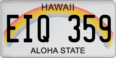 HI license plate EIQ359