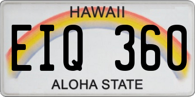 HI license plate EIQ360