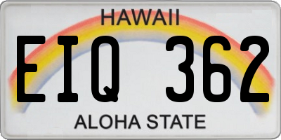 HI license plate EIQ362