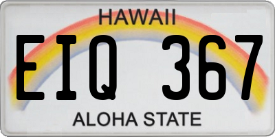 HI license plate EIQ367