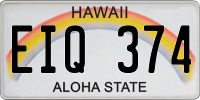 HI license plate EIQ374