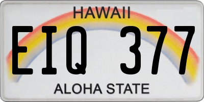 HI license plate EIQ377