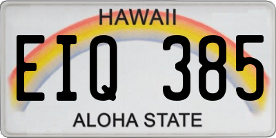HI license plate EIQ385