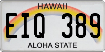 HI license plate EIQ389