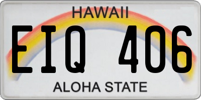 HI license plate EIQ406