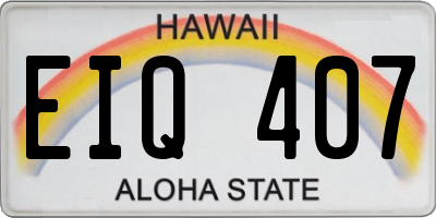 HI license plate EIQ407