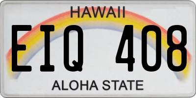 HI license plate EIQ408