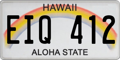 HI license plate EIQ412