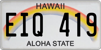 HI license plate EIQ419