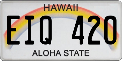 HI license plate EIQ420