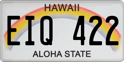 HI license plate EIQ422