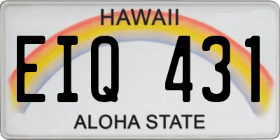 HI license plate EIQ431