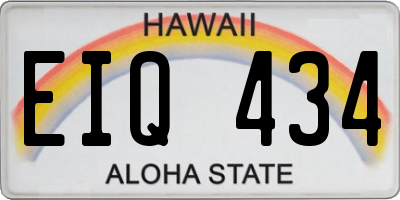 HI license plate EIQ434