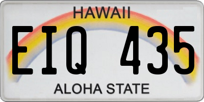 HI license plate EIQ435