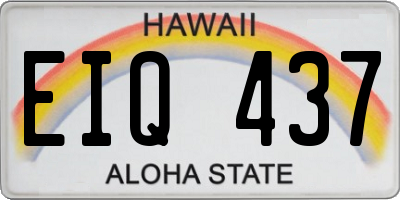HI license plate EIQ437