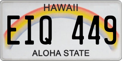 HI license plate EIQ449