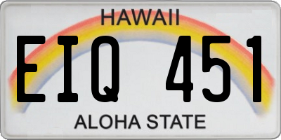 HI license plate EIQ451