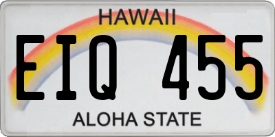 HI license plate EIQ455