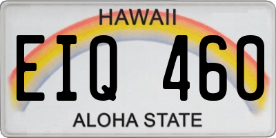 HI license plate EIQ460