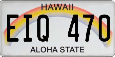 HI license plate EIQ470