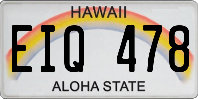 HI license plate EIQ478