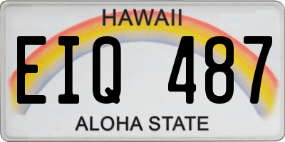 HI license plate EIQ487