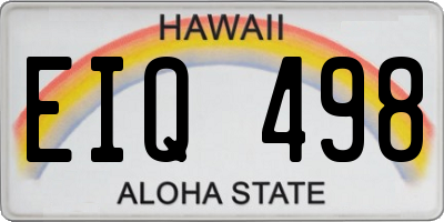 HI license plate EIQ498