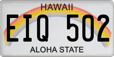 HI license plate EIQ502
