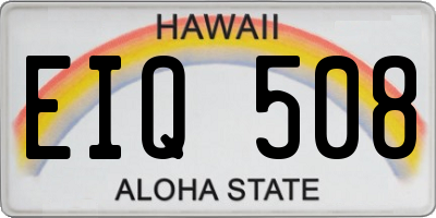 HI license plate EIQ508