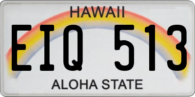 HI license plate EIQ513