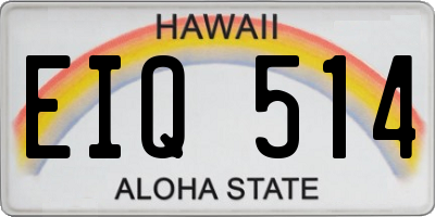 HI license plate EIQ514
