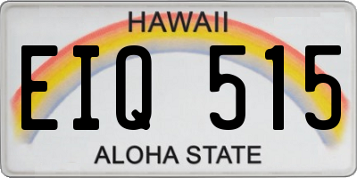 HI license plate EIQ515