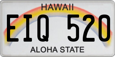 HI license plate EIQ520