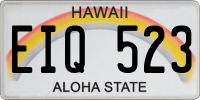 HI license plate EIQ523