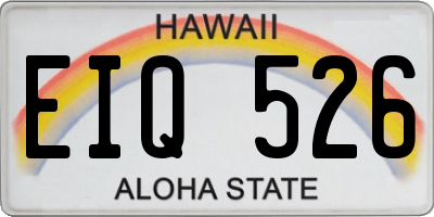 HI license plate EIQ526