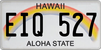 HI license plate EIQ527