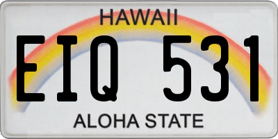 HI license plate EIQ531