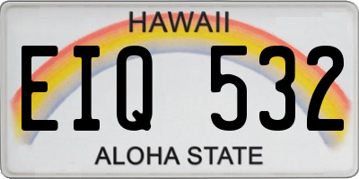 HI license plate EIQ532