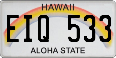 HI license plate EIQ533