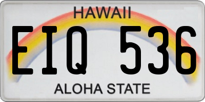 HI license plate EIQ536