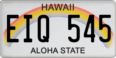 HI license plate EIQ545