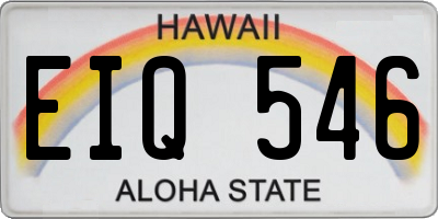 HI license plate EIQ546