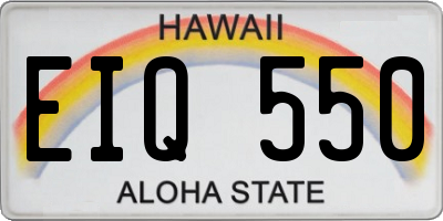 HI license plate EIQ550
