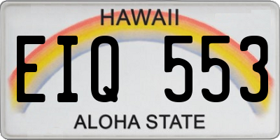HI license plate EIQ553